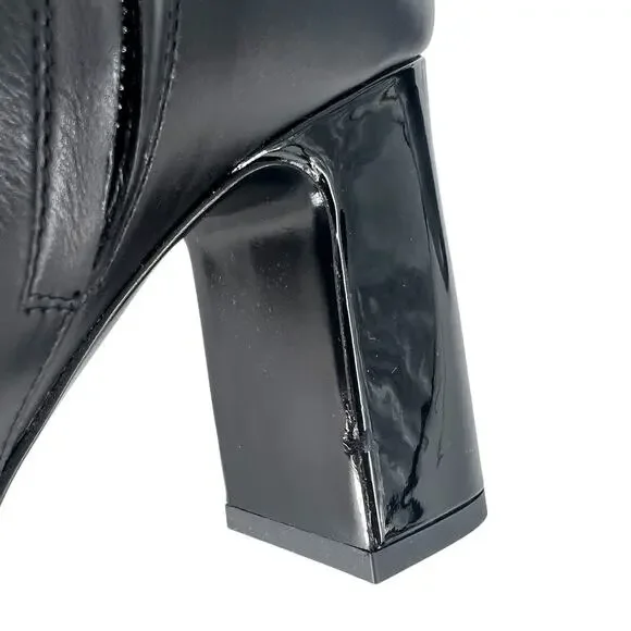 Louis Vuitton Donna Ankle Boots Black Calf Leather Monogram Studs Size 39.5 - Picture 13 of 16